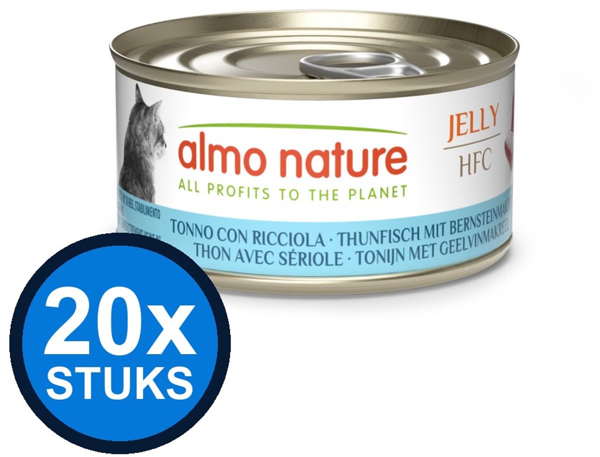 20x Almo Nature HFC cat blik jelly tonijn&geelvinmakreel 70gr