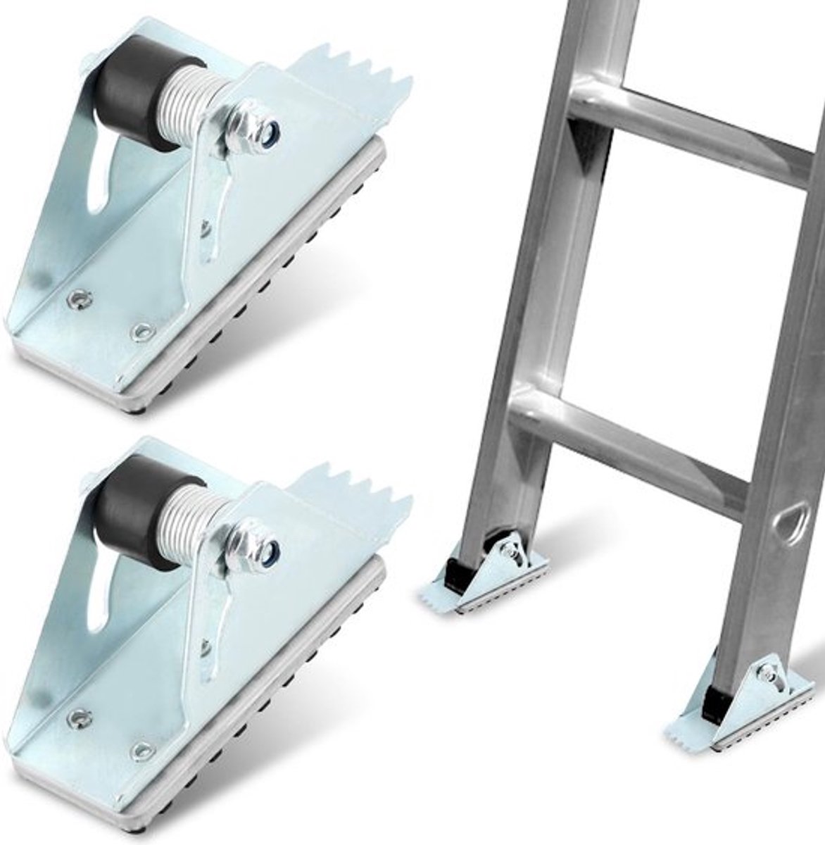 Antislip Schoenenset - Vervangende Laddervoeten - Rubber Gevoerd - Duurzaam - Sterk Draagvermogen - Verbeterde Stabiliteit