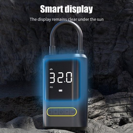Draagbare Elektrische Luchtpomp Digitaal Display Dubbele Voeding Oplaadbare Compressor, Powerbank Functie + Sigarettenaansluiting, Auto Fiets Bal — afbeelding 5