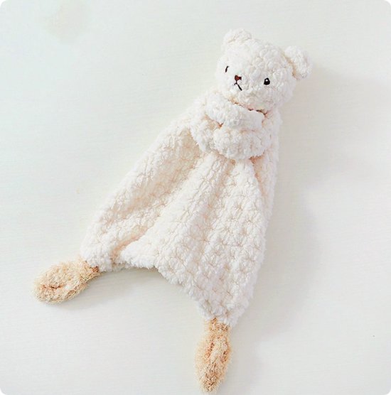 Knuffeldoekje Beer/Schaap/Konijn - Katoen - Baby - Kind - 33x20cm - Met naam - Keuze uit tien kleuren garen — afbeelding 5