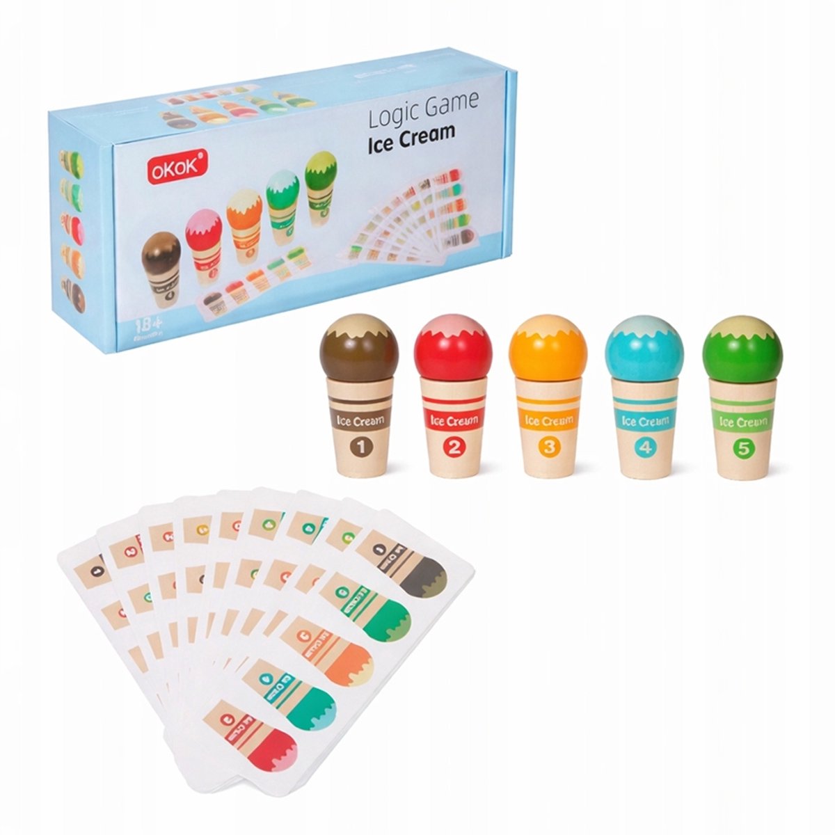 Houten IJslolly Educatief Spel - Kleuren & Vormen Montessori
