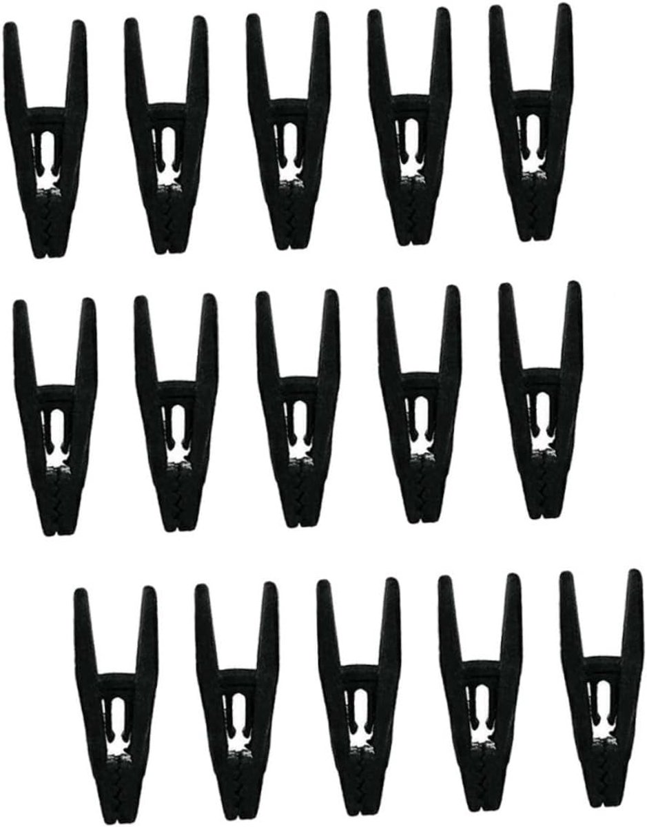 20 stuks- Wasknijpers-wasknijpers kunststof -wasknijpers groot-wasknijpers plastic -Badlaken Knijpers -Strandlaken Knijpers-Handdoek Knijpers-Voor dagelijks wasgoed, strandhanddoek, badhanddoek--Winddicht- Anti Slip-Zwart-Flock