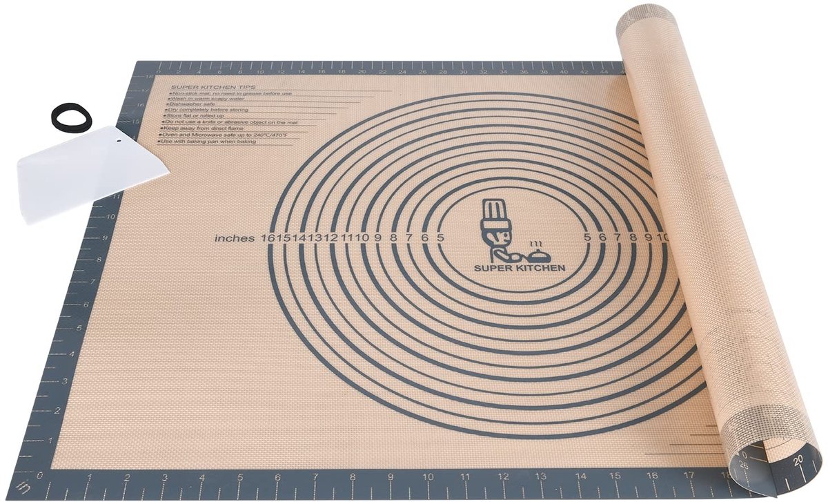 SolidKeus - Grote Silicone Bakmat voor Fondant en Brood, 71x51 cm