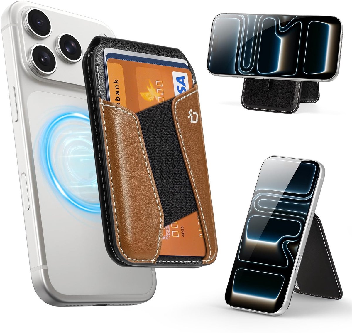 SolidKeus - MagSafe Wallet met 5 Kaartenhouders en RFID Bescherming