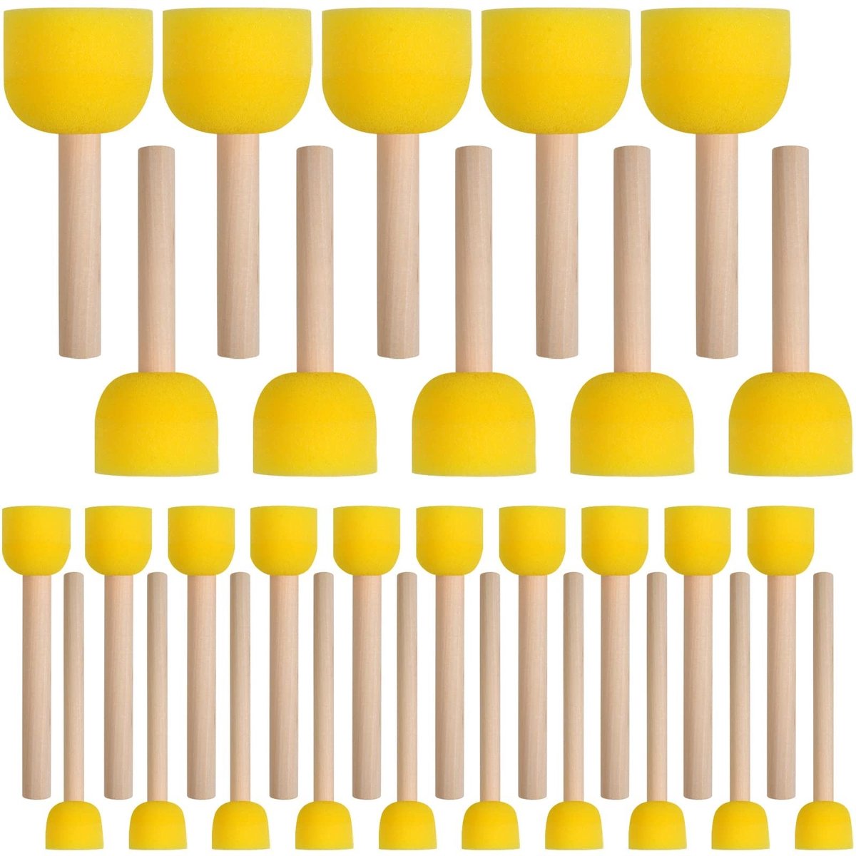 SolidKeus - Set van 30 Ronde Sponskwasten voor Schilderen