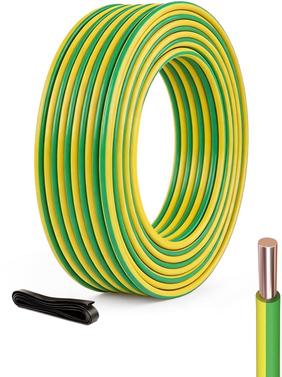 SolidKeus - Installatiekabel H05V-U 0,75 mm² 30m Groen-Geel
