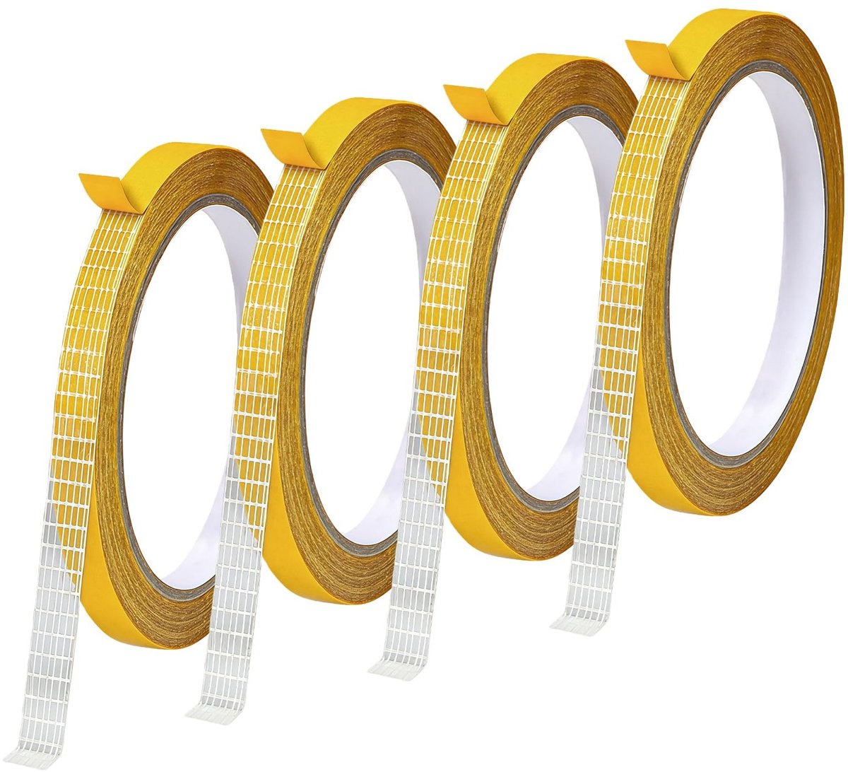 SolidKeus - Set van 4 Rollen Dubbelzijdig Plakband 1.3cmx10m
