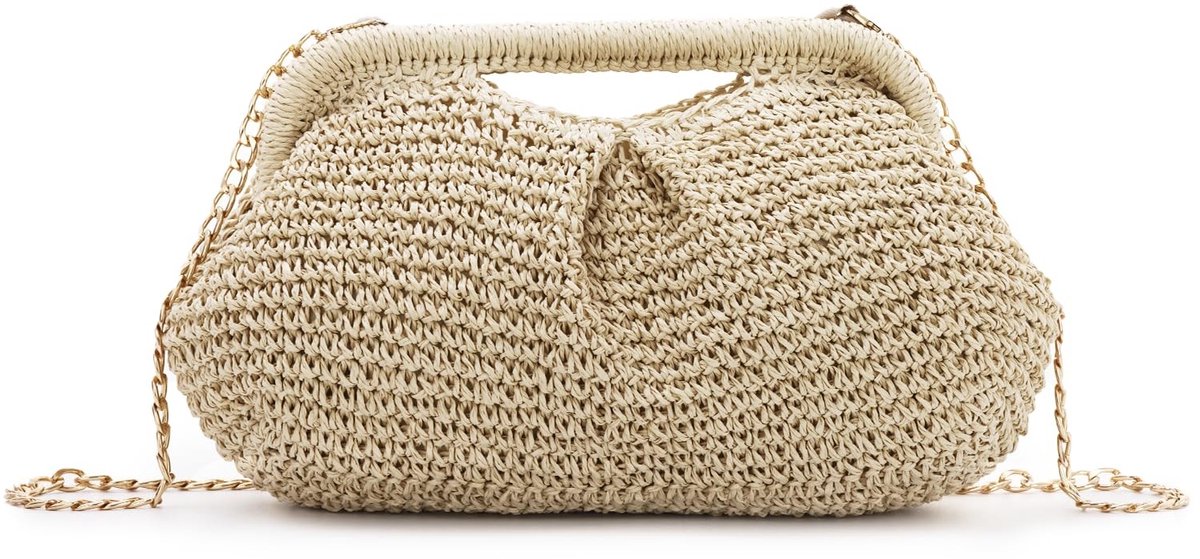 SolidKeus - Dames Stro Geweven Clutch Tas voor Zomer