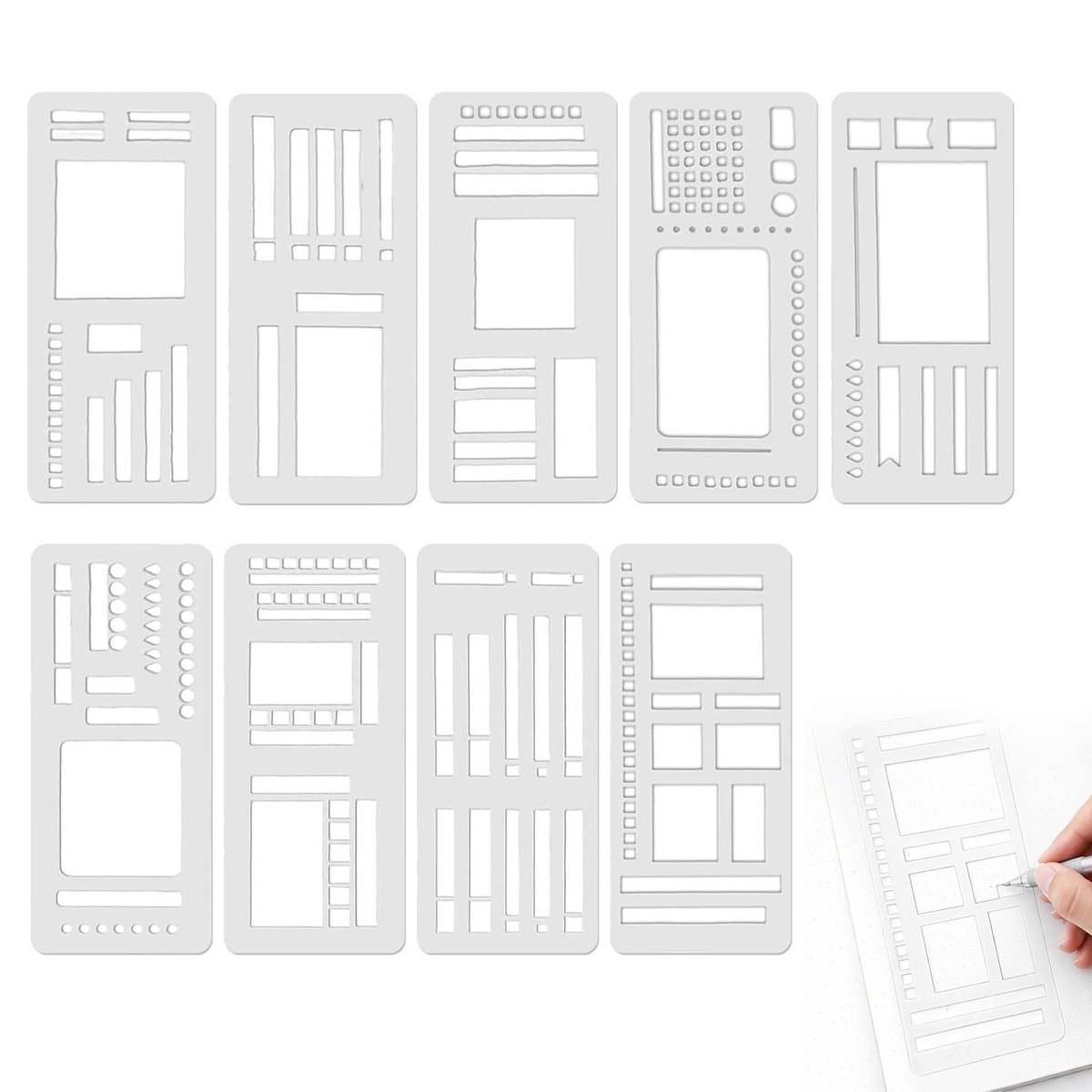 SolidKeus - Set van 9 Bullet Journal Templates voor Creatieve Aantekeningen