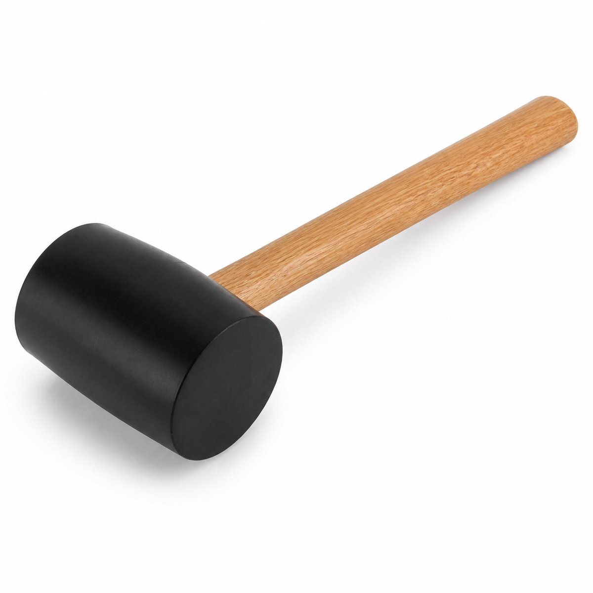 Tegelhamer 90 mm - Rubberkop - Houten Steel - Voor Tegels en Straatwerk