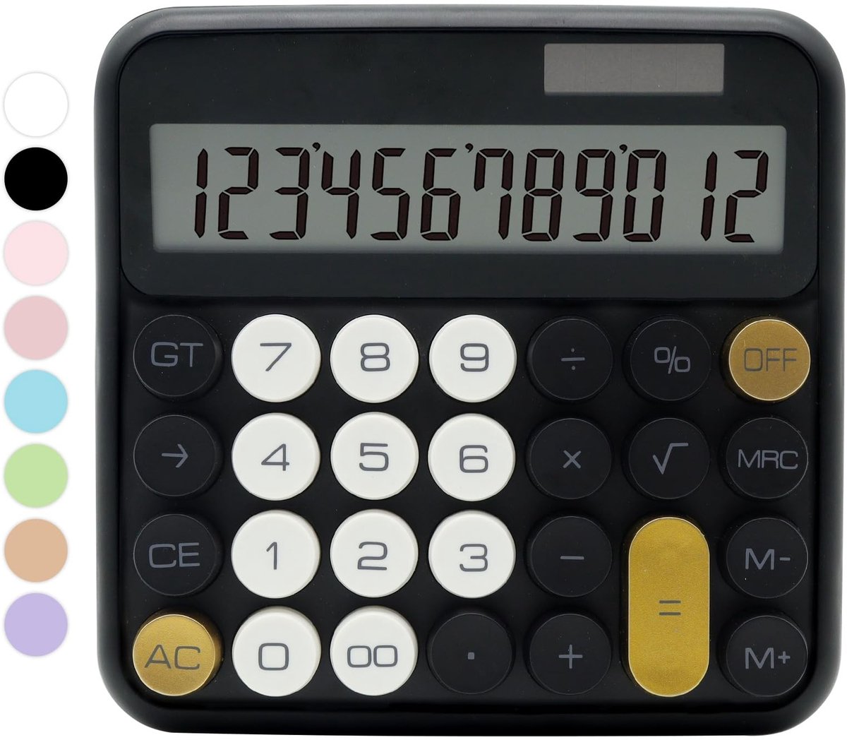 Omgoods - Standaard 12-cijferige Zwarte Rekenen met Groot LCD Scherm