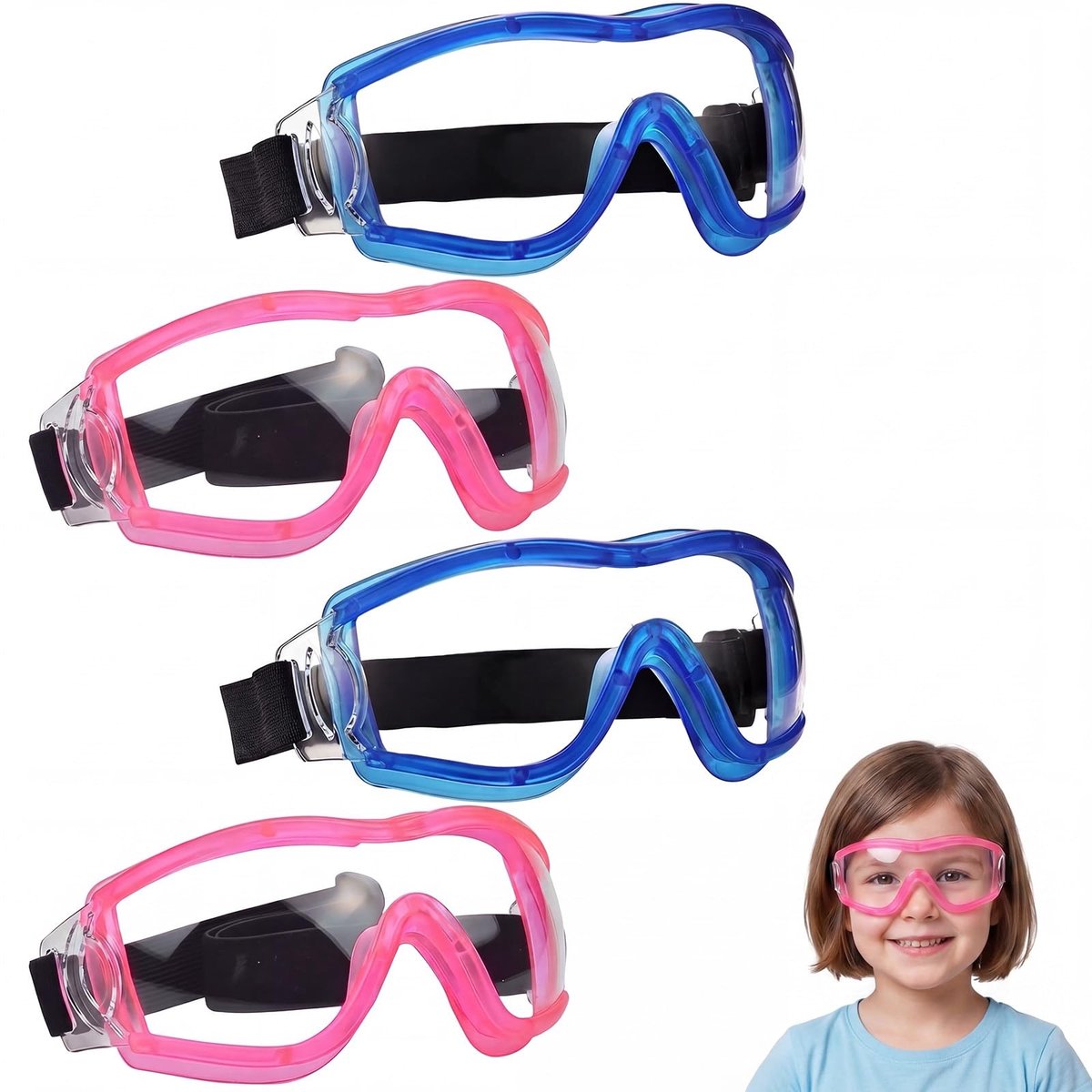 Omgoods - Set van 4 Kinderveiligheidsbrillen voor Activiteiten