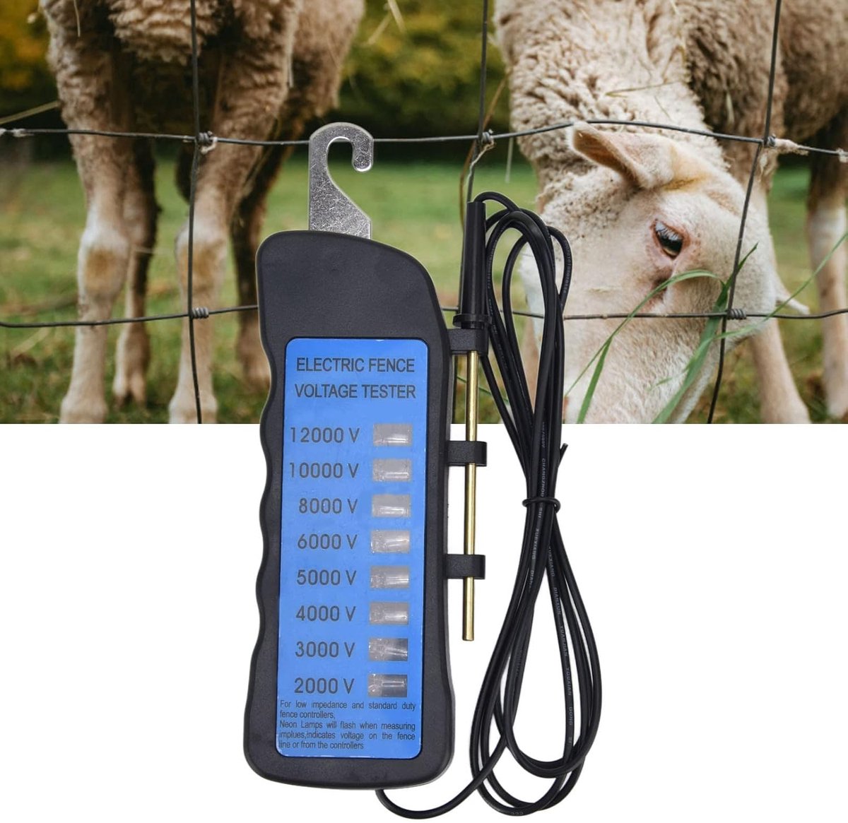 Elektrische Omheiningstester, Contactloos, 2000-12000V, 8 Standen, Spanningstester