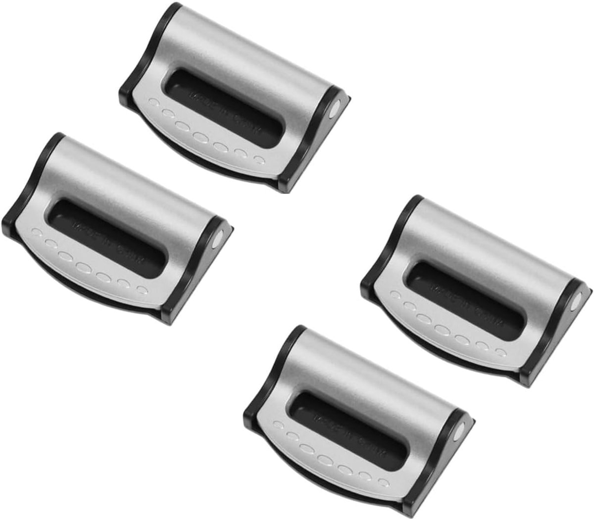 4 stuks autoveiligheidsgordelclips, 4 stuks duurzame veiligheidsgordelgesp, universele autoveiligheidsgordelversteller voor kinderen en volwassenen (zilver)