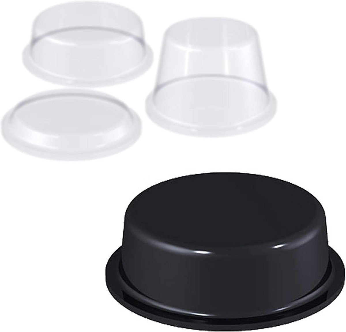 Zelfklevend | cilindrisch Ø 20 x H 6,2 mm, schwarz, 14 St.