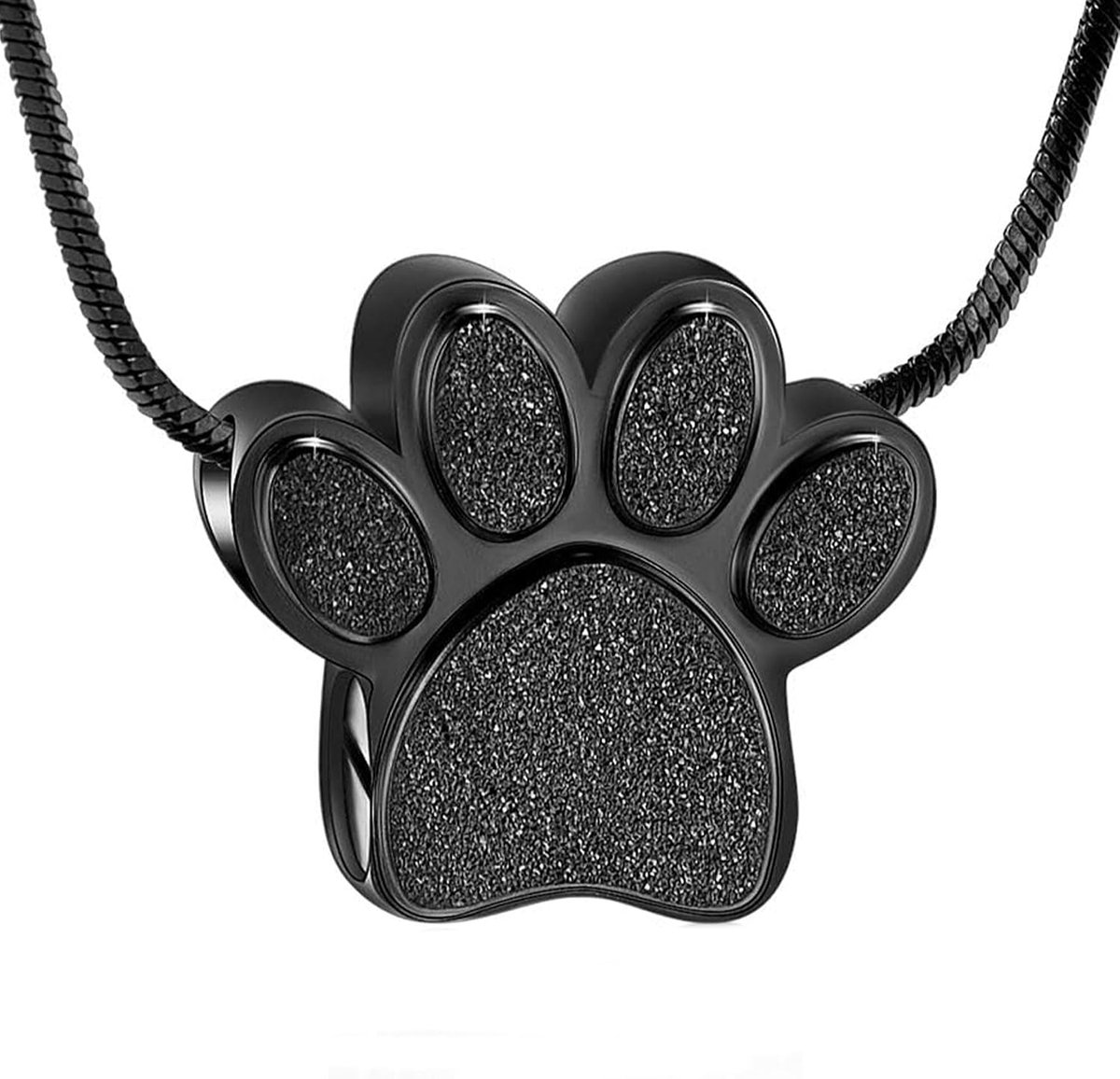 Sieraden voor Hond/Kat Poot voor As Keepsake Memorial Urn Hanger Ketting voor Mannen Vrouwen, Crematie Sieraden Memorial Pet Ash Houder (Zwart)