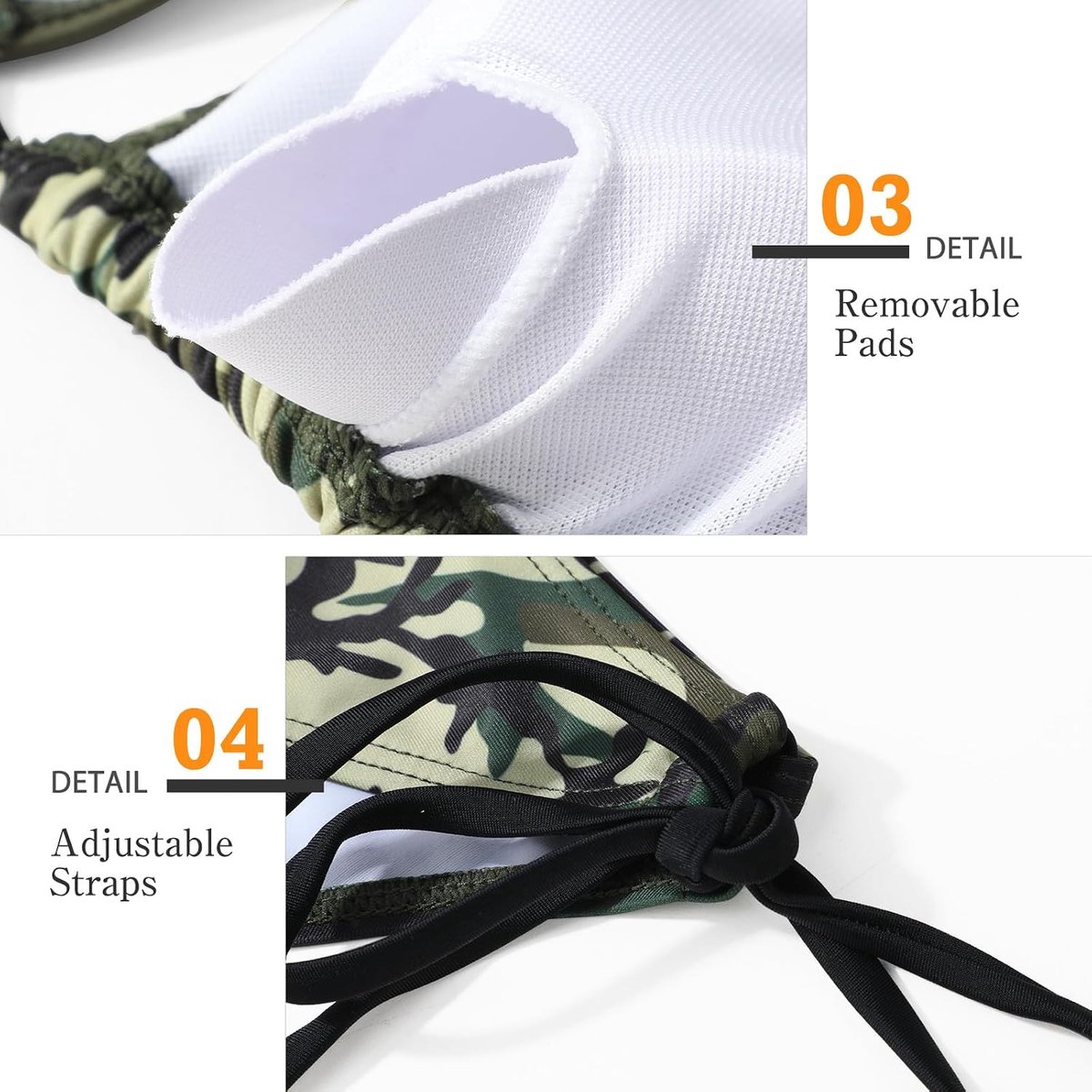 Bikiniset, driehoekige tanga, badpak, bloemenpatroon, V-hals, tweedelig