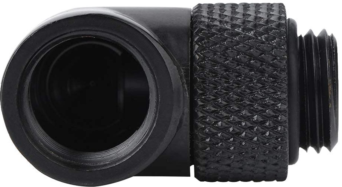 / 4 schroefdraad PC waterkoeling, 90 graden hoek schroefverbinding schroefverbinding schroefdraad hoekconnector computer fitting connector adapter voor PC waterkoelsysteem (zwart)