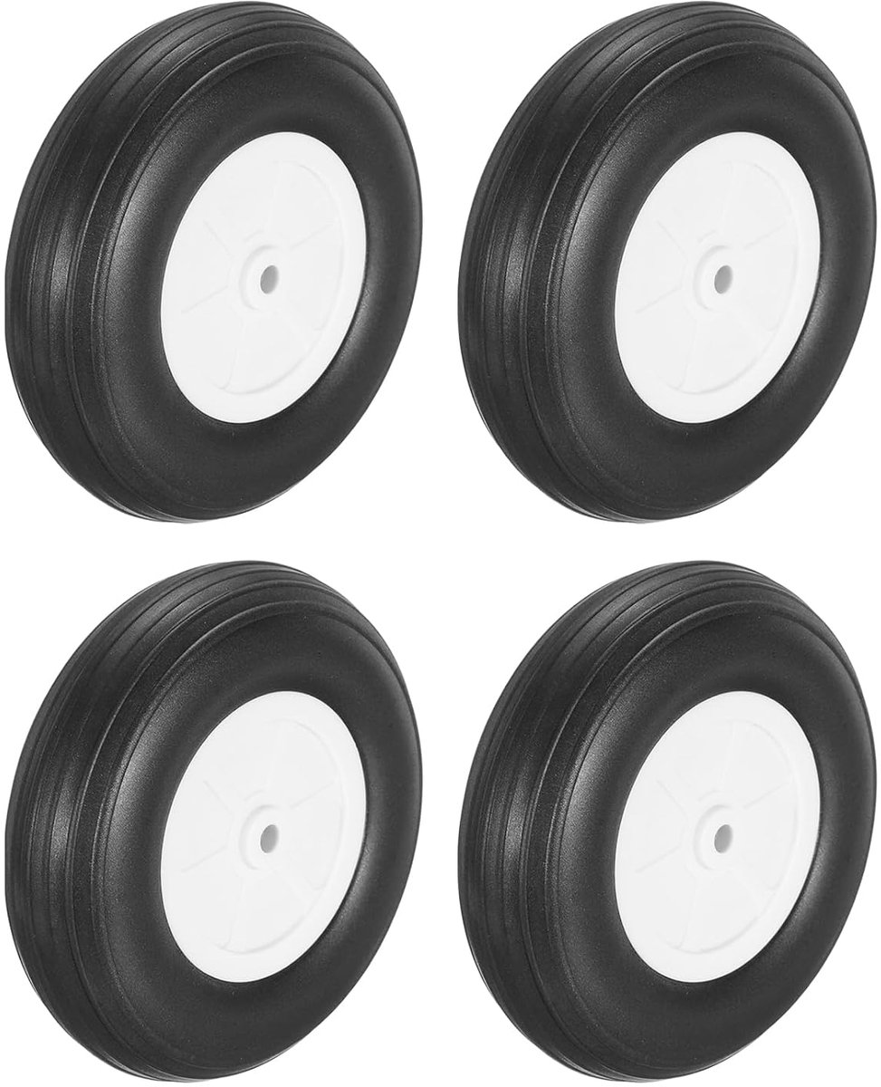 4 stuks RC vliegtuigwielen, 4 inch OD RC vliegtuigonderdelen, wielen, modelvliegtuig, lichte PU-sponsbanden, staartschuimwiel voor doe-het-zelf RC modelvliegtuig