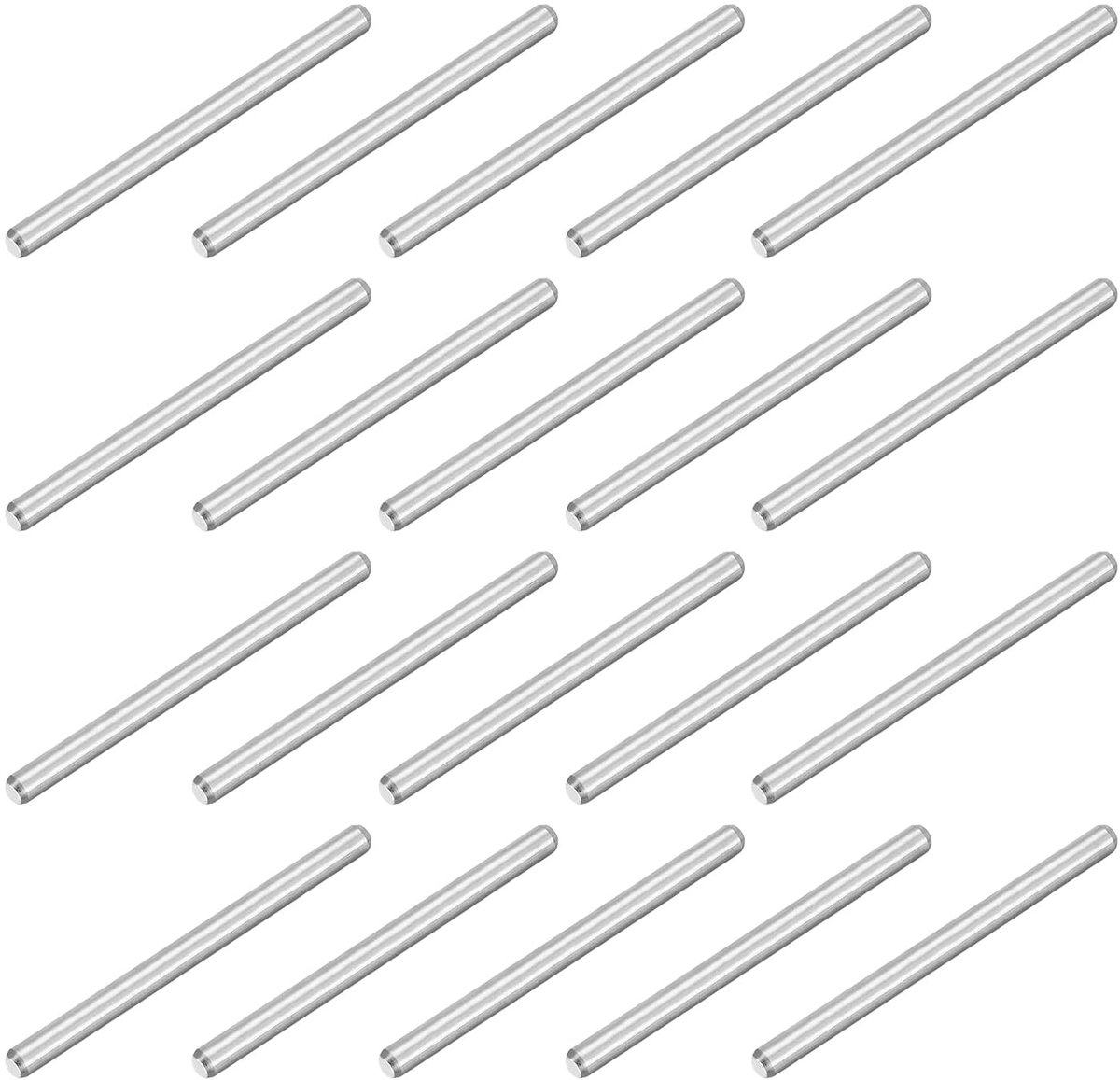 Centreerpenhouders, 80 stuks, 304 roestvrij staal, M1,5 x 20 mm, cilindrische penhouder, plankhouder, parallelle pen voor mechanische productie, industriële meubelinstallatie, zilver