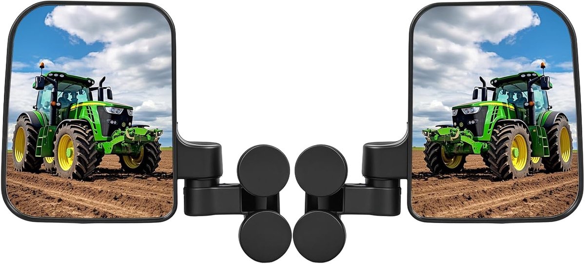 Universeel, met sterke magnetische zijspiegel, 14 x 18,7 cm pvc-achteruitkijkspiegel, verstelbare schroef, voor tractoren, heftrucks, vrachtwagens, boten, graafmachines, 2 stuks
