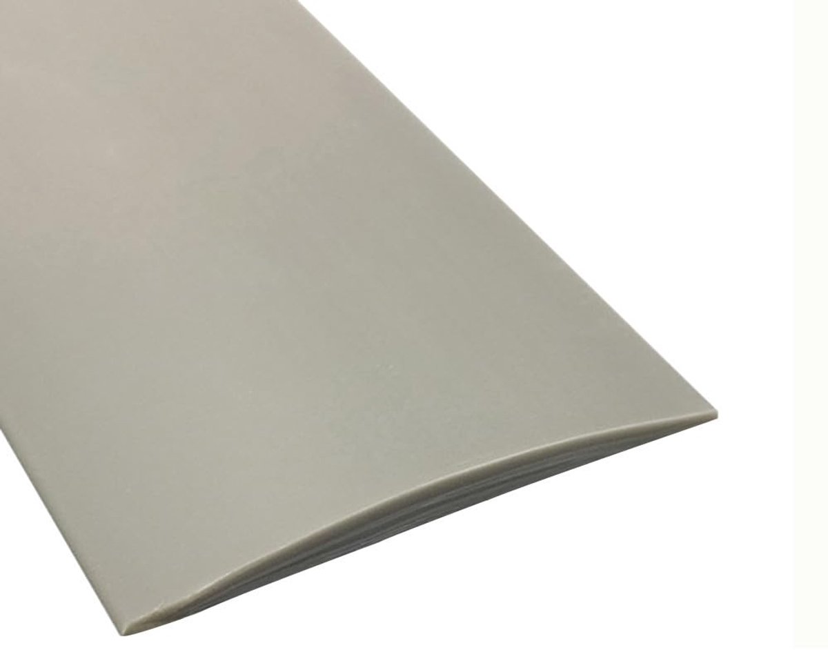 1 m x 5 cm vloerovergangsstrip, zelfklevende pvc-vloerdrempelstrip, plat laminaatprofiel, vloerrand sierstrip - lichtgrijs