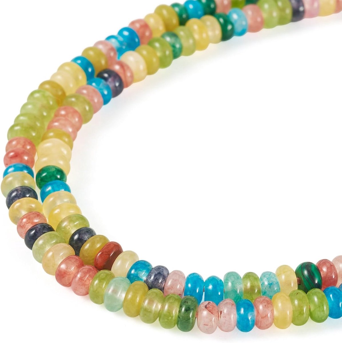 190-216pcs Natuurlijke Witte Jade Edelsteen Kralen 4-5mm Rondelle Gem Losse Kristal Steen Kralen voor Sieraden Maken DIY Armband Ketting Oorbel Ambachten
