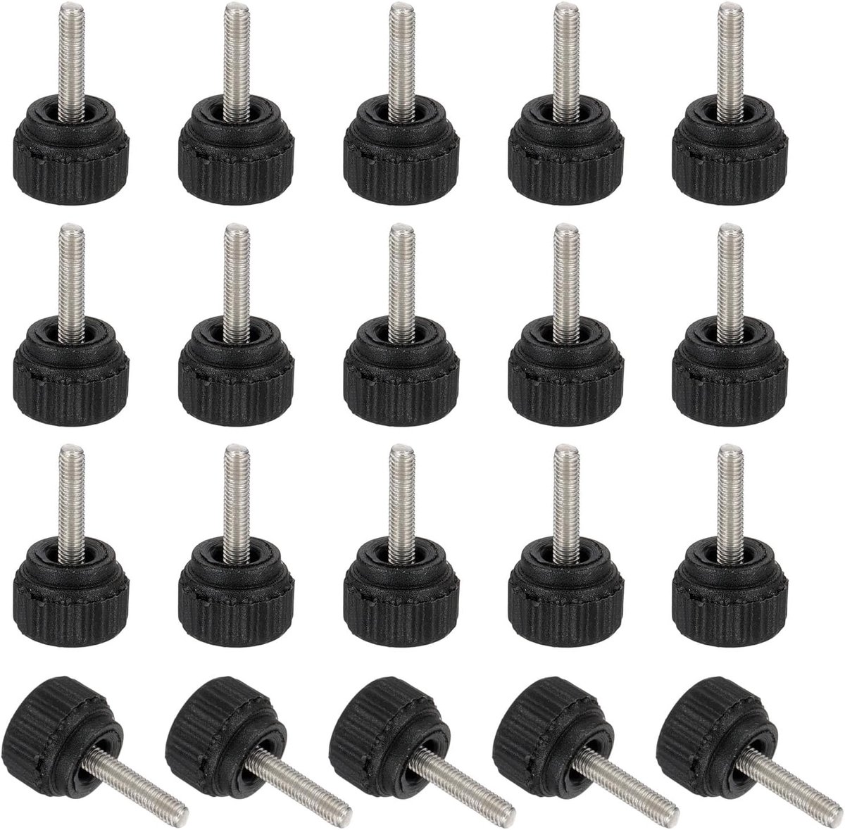 20 stuks schroefdraad kartelschroeven M3 x 12 mm monitorhouderschroeven roestvrij staal klemknoppen greepschroeven voor computer tv