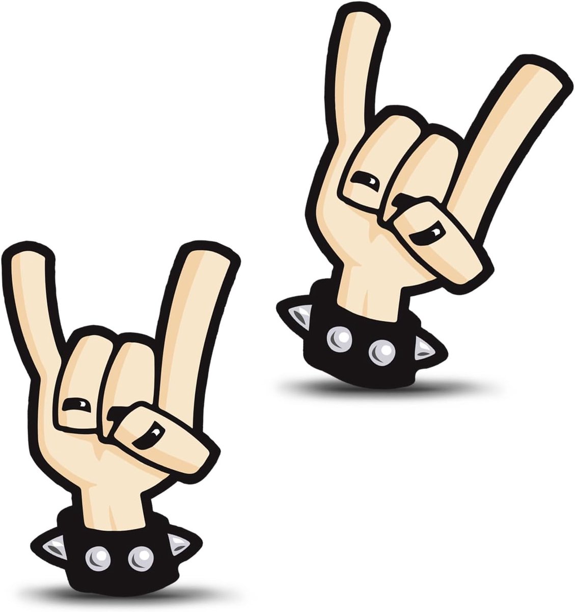 2 Stuks Vinyl Autostickers Heavy Metal Rock & Roll Veiligheid Auto Motorfiets Fiets Bumper Deur Raam B 16