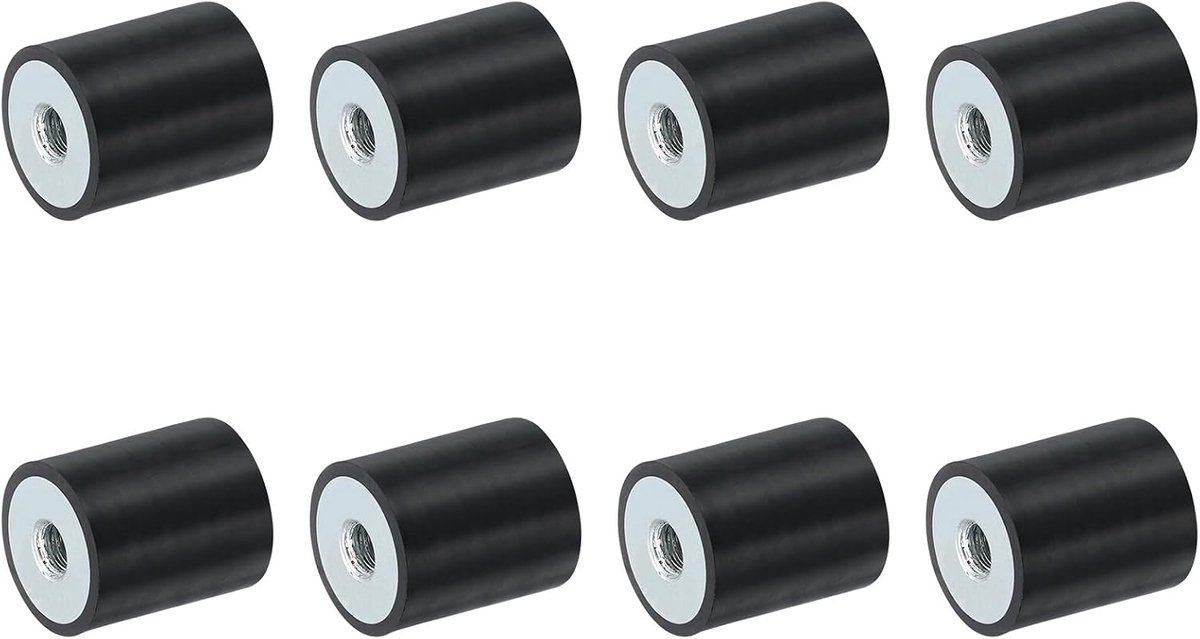 8 stuks 20 x 25 mm M6 schroefdraadbussen, trillingsisolatoren, vervangt antivibratiepads plat Silentblock basisblok