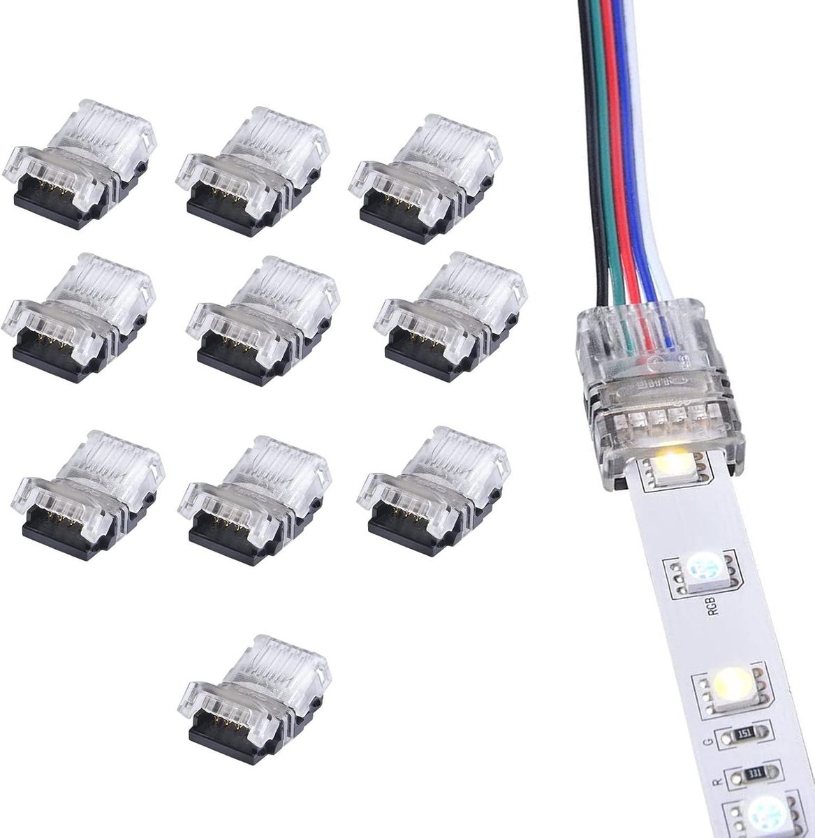 5-pins 12mm niet-waterbestendige led-lamp met connector RGB RGBW rgbw2812 3528 5050 led-lamp met aansluitconnector