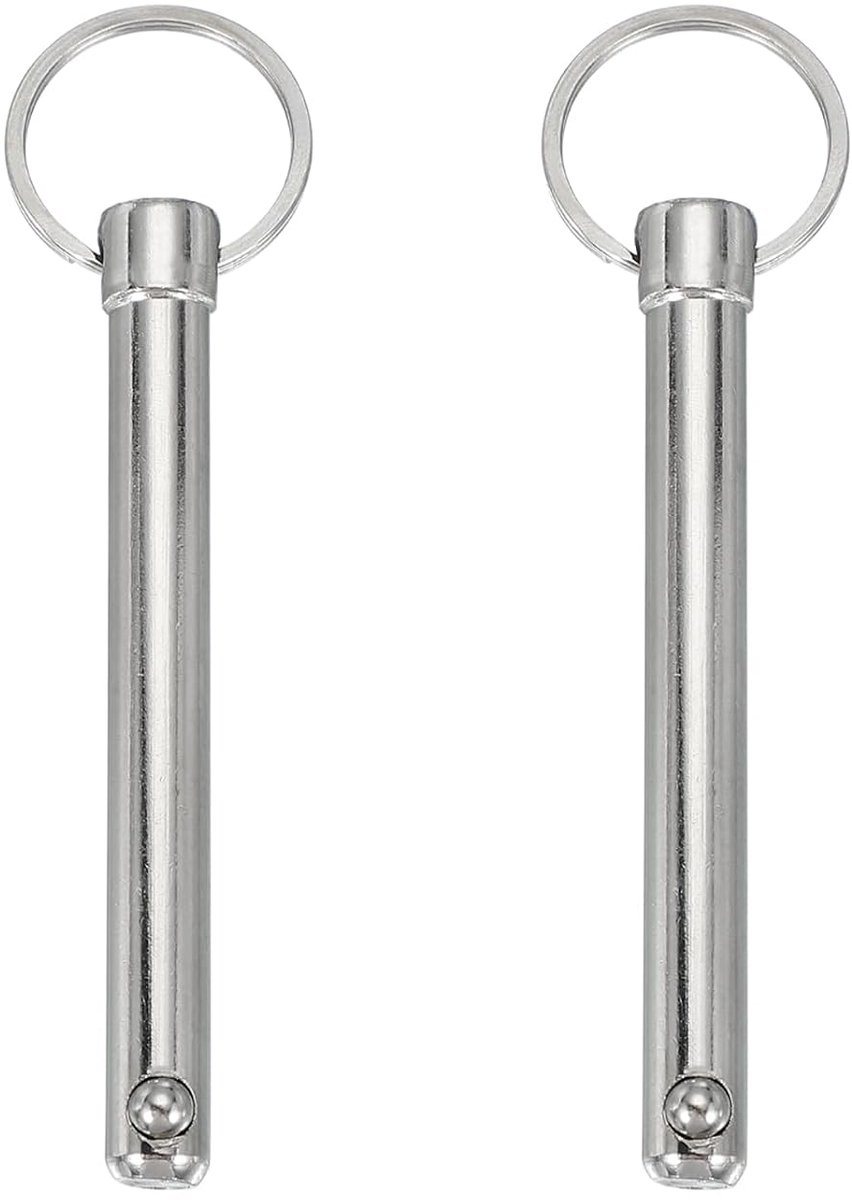 Snelspanpen, diameter 10 mm, nuttige lengte 72 mm, totale lengte 115 mm, Bimini Top Pin Marine hardware koolstofstaal voor bootaccessoires, verpakking van 2 stuks