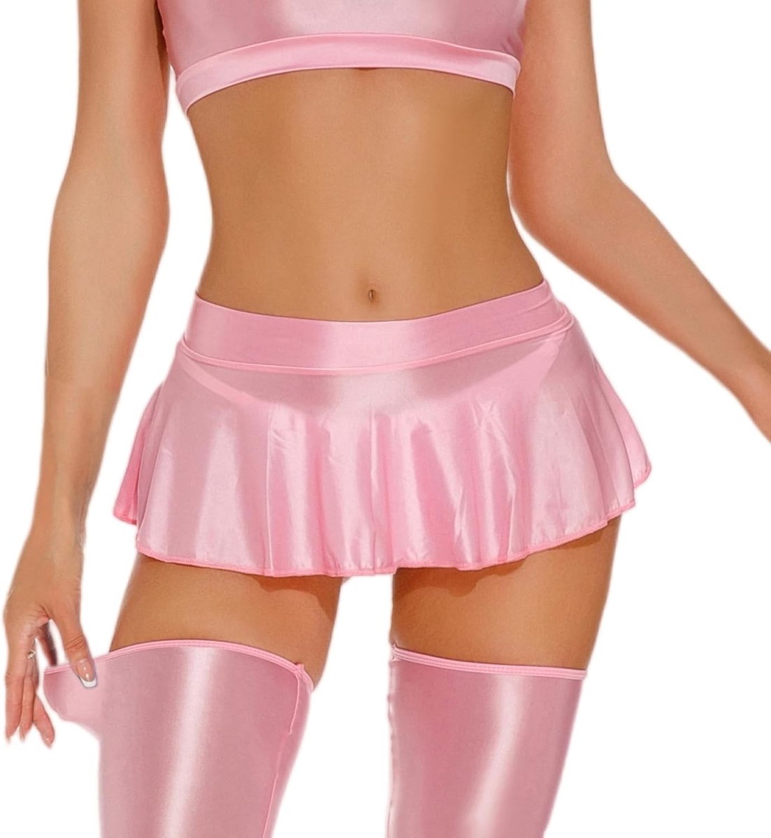 Shiny A-Lijn Minirok voor Dames, Elastisch en Transparant, Sexy Korte Rok voor Feestjes en Nachtclubs, Y2K Stijl
