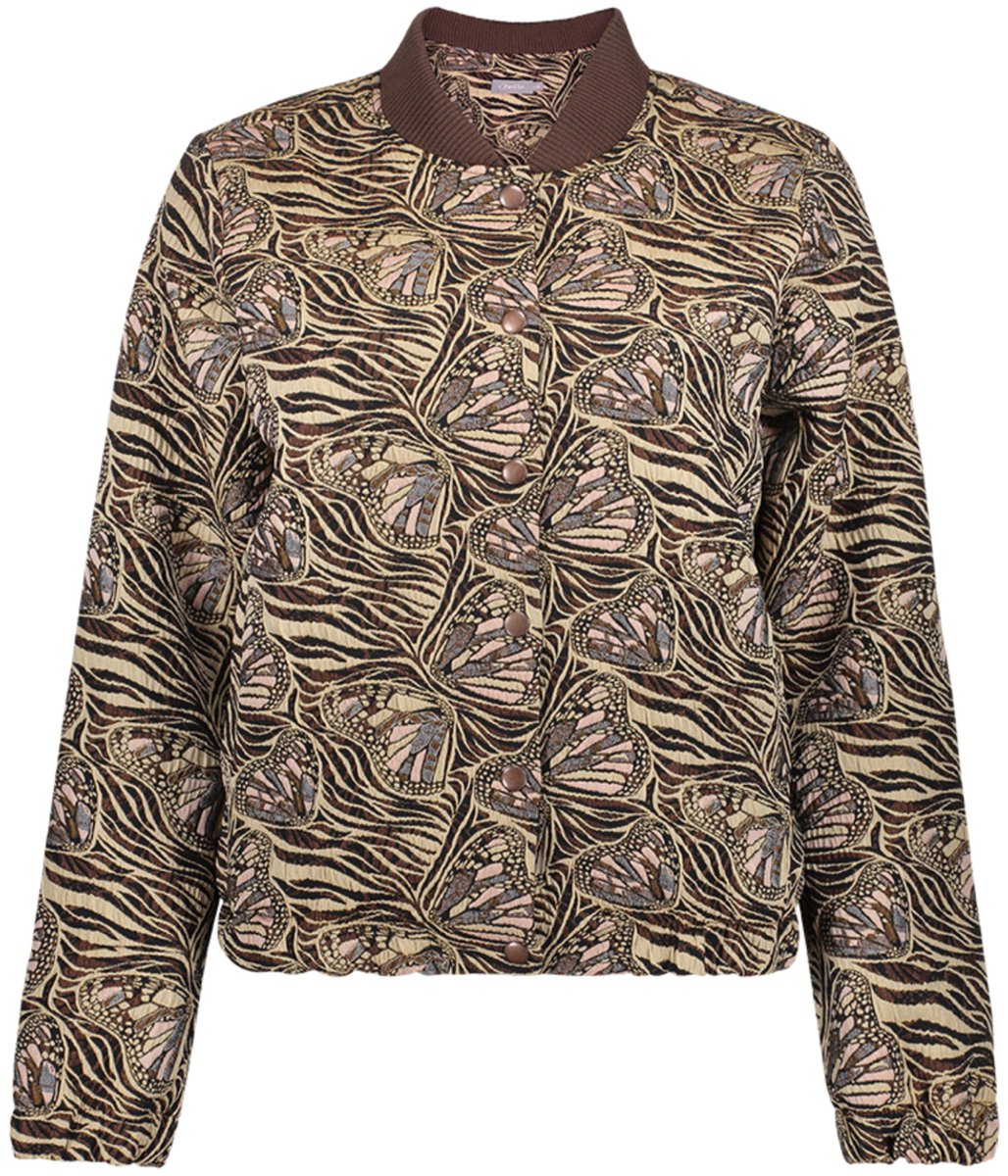 Geisha Jas Jacquard Jasje Met Vlinderdessin 65617 20 Camel/sand Dames Maat - L