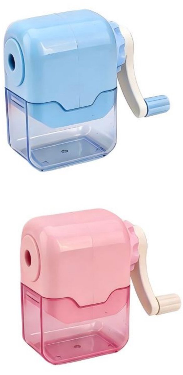 Handaangedreven automatische puntenslijper - 2 stuks - 9,5*5*8,5 cm - Mes van zinklegering - Puntenslijper - Handaangedreven puntenslijper - Puntenslijper - Puntenslijper voor studenten - Geschikt voor thuisgebruik, kunstprojecten en op reis.