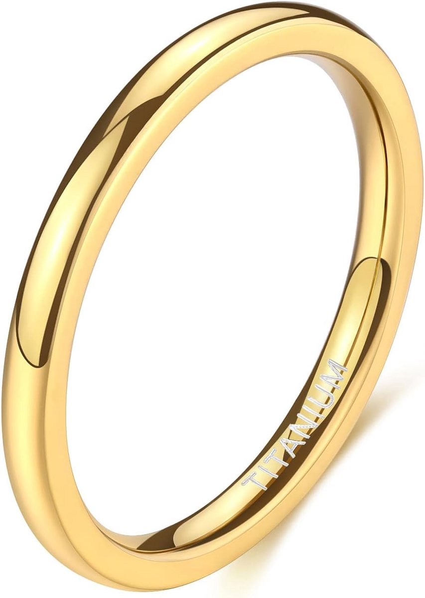 Ring voor dames en heren, 2 mm, 4 mm, 6 mm, gepolijst titanium, smalle ring, verlovingsring, trouwring