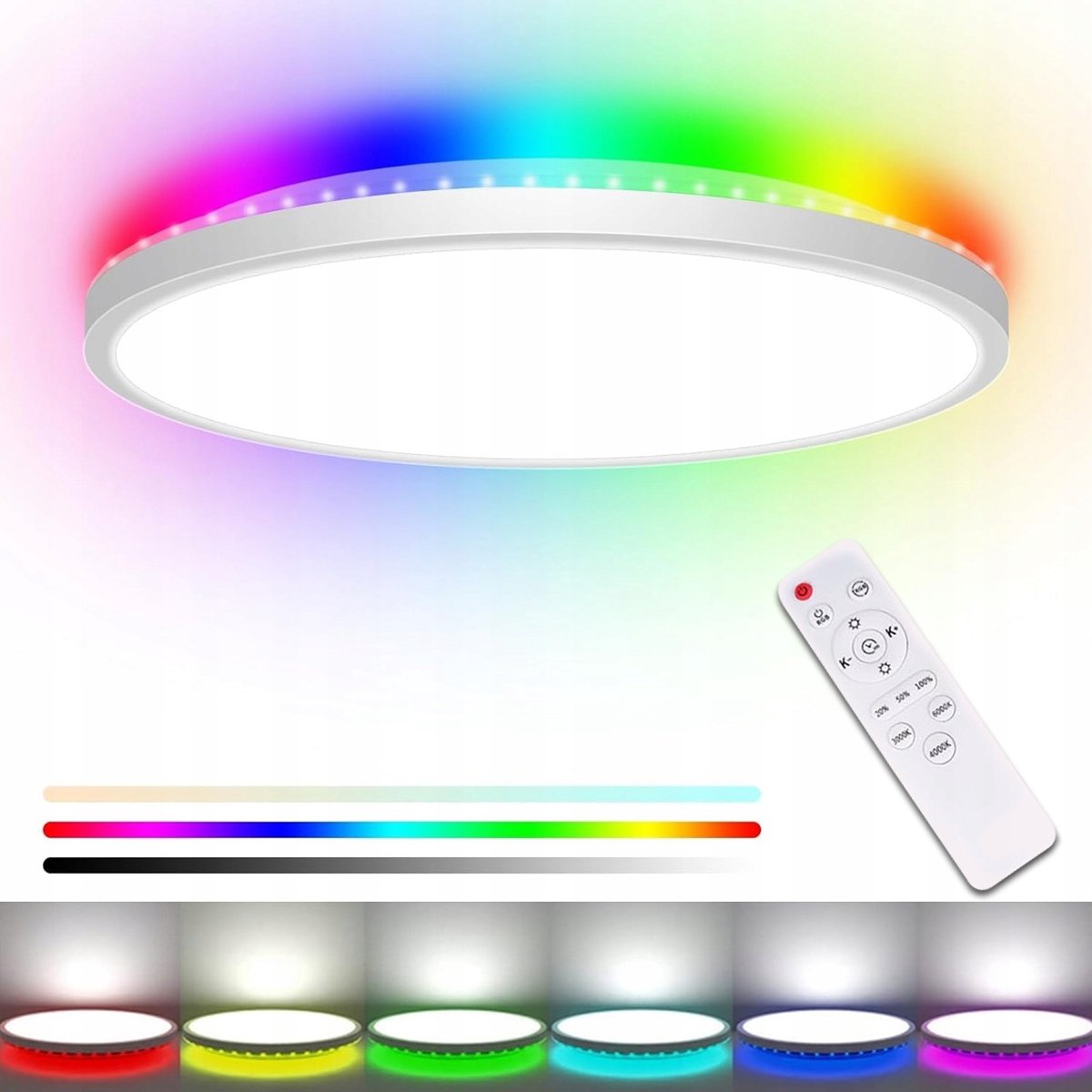 Ronde LED Plafondlamp 24W Dimbaar met Afstandsbediening en RGB