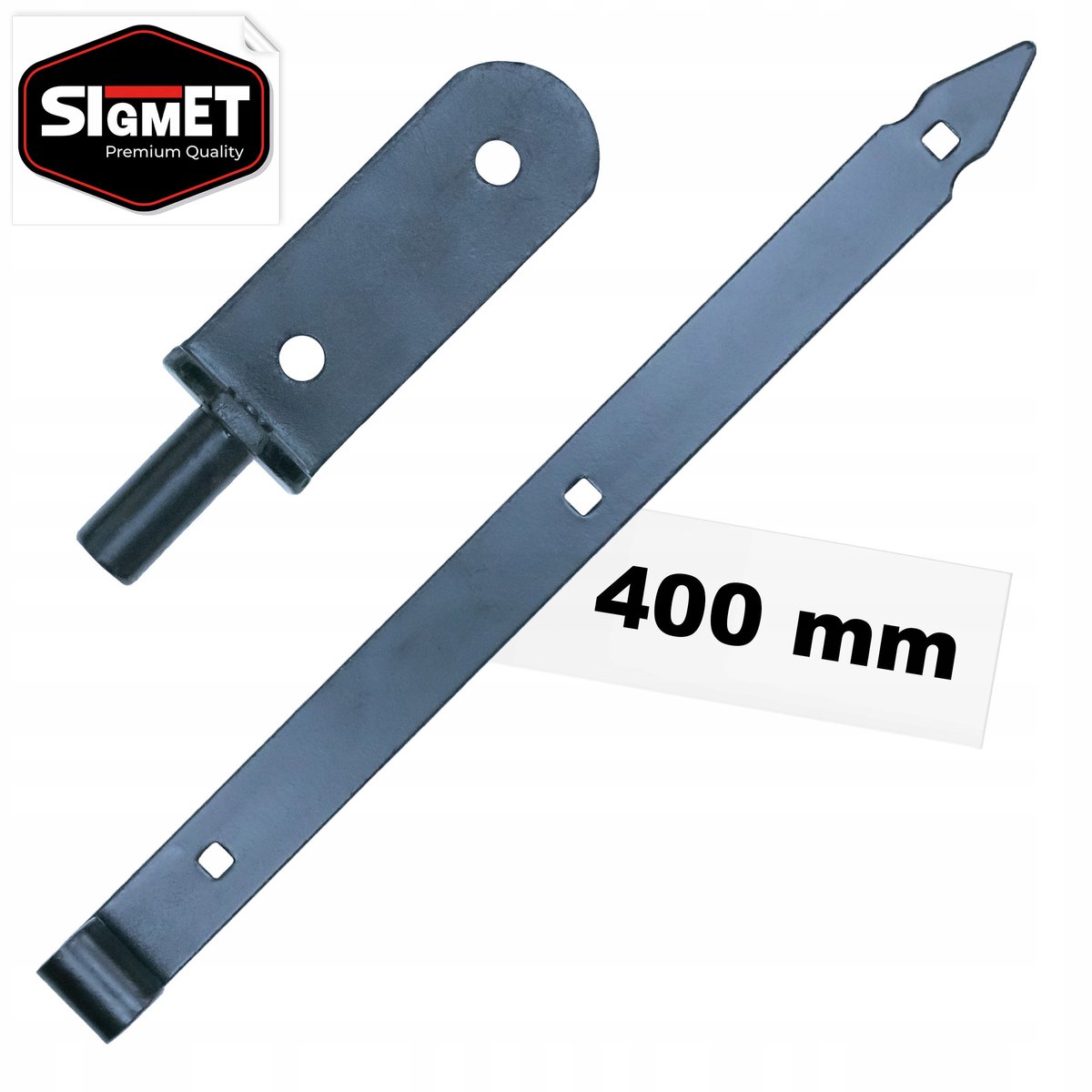 Retro Scharnier 400mm voor Poorten & Deuren - Zwart Metaal