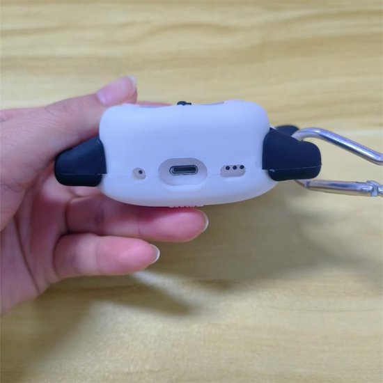Cartoon 3D Panda Design Oordopjes Hoes voor Airpods pro 3 (2025), Kawaii Siliconen Hoofdtelefoon Beschermhoes voor Air pod pro 3e Generatie met Haak (A) — afbeelding 5