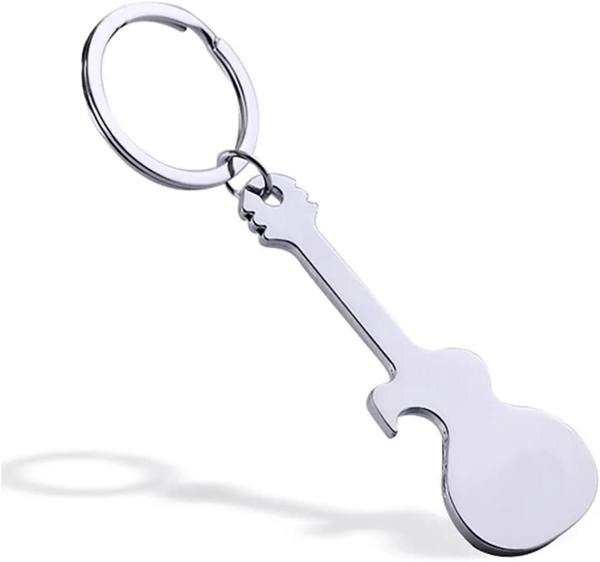 Sleutelhanger met flesopener in de kleur zilver/flesopener hanger/muziek muzikant cadeau vader cadeau-idee/keychain | Flesopener hanger / muziek muzikant cadeau vader cadeau-idee