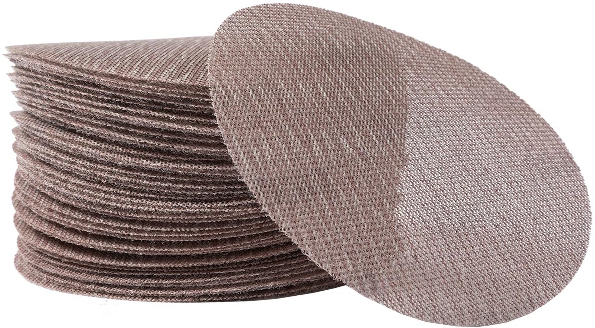 400GRIT 50 stks 5-Inch Mesh Schuurschijven Hook & Loop Schuurpapier, Stofvrij Anti-Blocking Net Schuurpapier Vellen voor Auto Body, Hout, Gipsplaten, Metaal