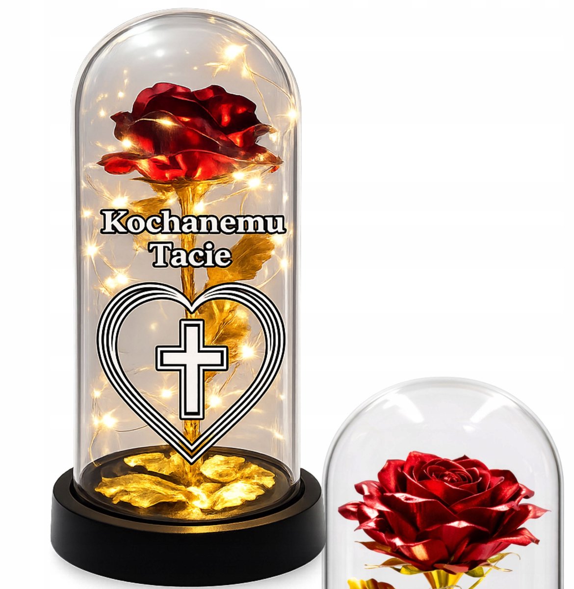 Merkloze LED Graflicht met Gouden Roos - Symbool van Liefde en Herinnering