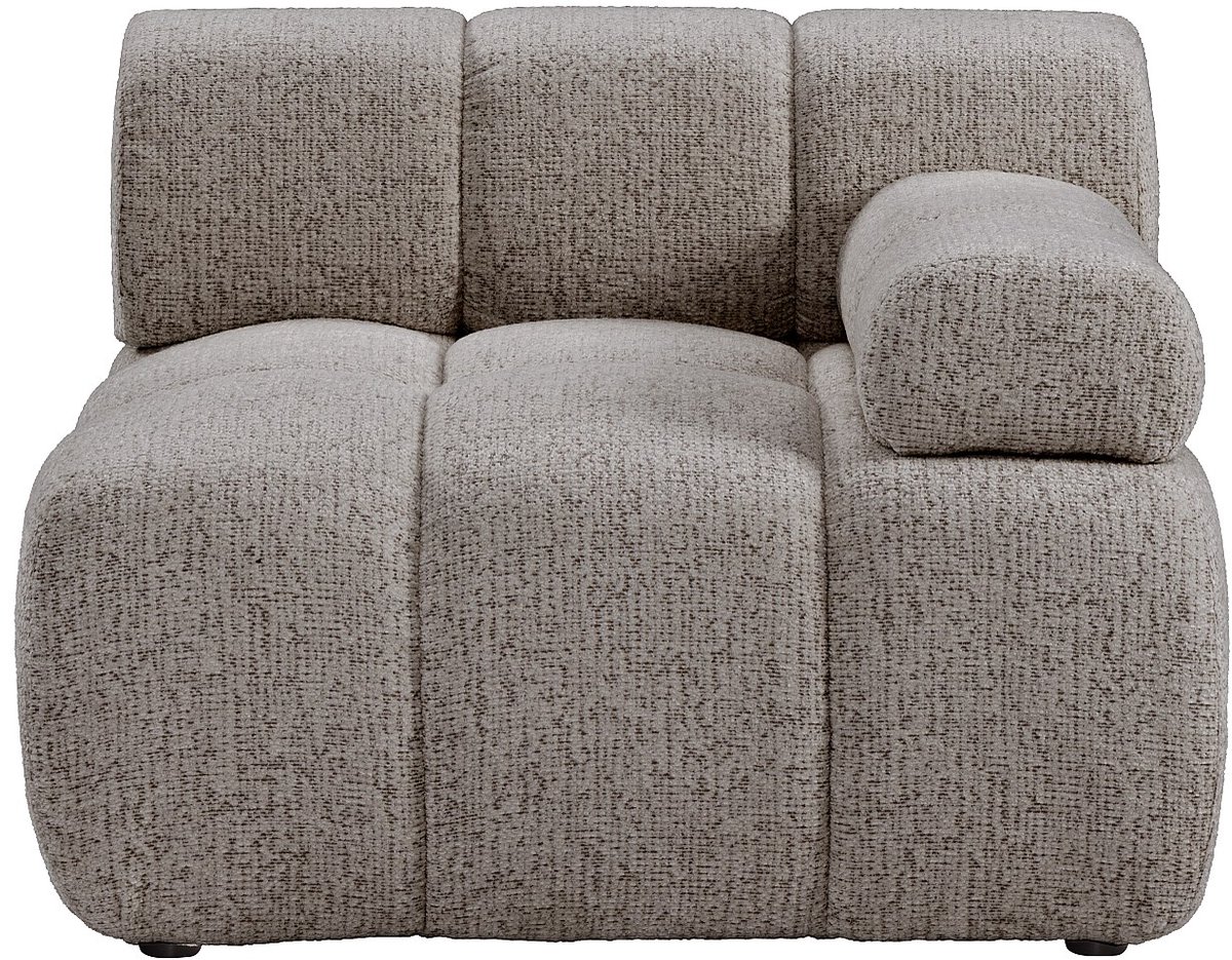 Vente-unique Fauteuil met rechte rugleuning in gemêleerde stof - Taupe FACIVIL