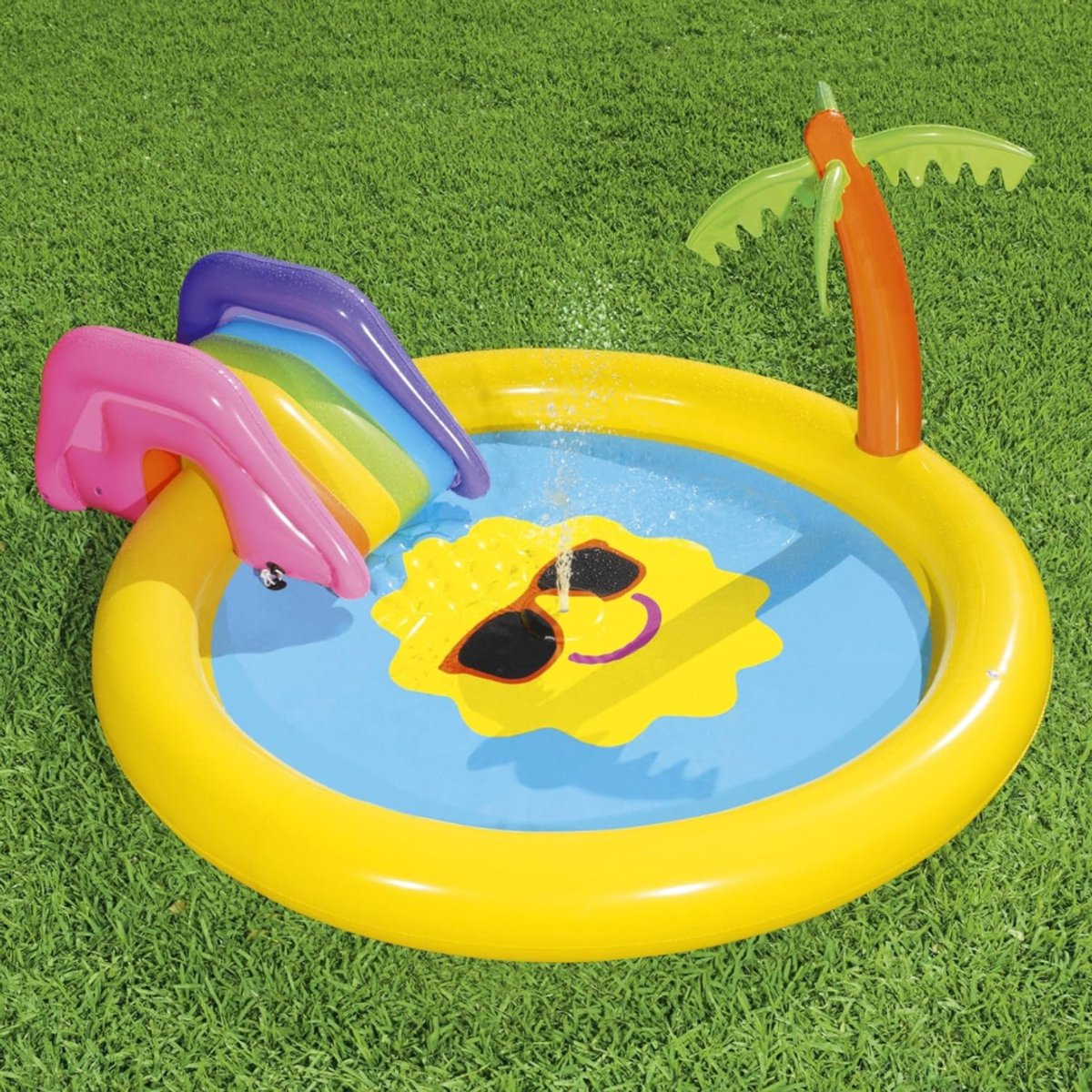 QORA® Kinderzwembad met Glijbaan - Glijbaan - Speelzwembad - Meerkleurig - 237cm x 201cm x 104cm