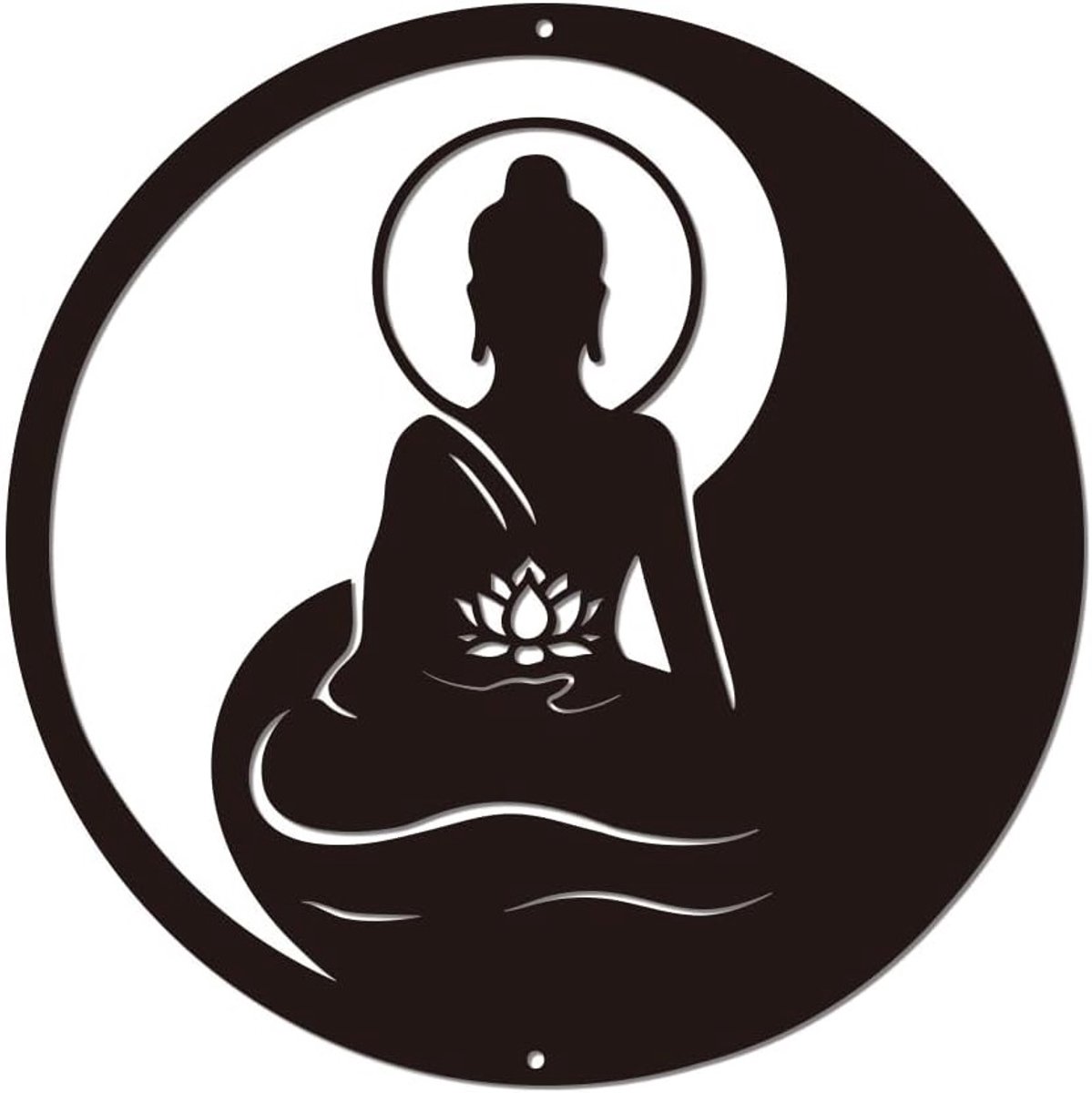 Metalen Boeddha Wanddecoratie voor Spirituele Meditatie, Zen Stijl Wandkunst voor Yoga Studio en Thuis, 29.9 X