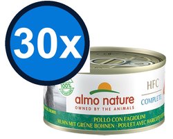 30x Almo Nature HFC Complete - Kip & Groene Bonen - Graanvrij Kattenvoer - 70g