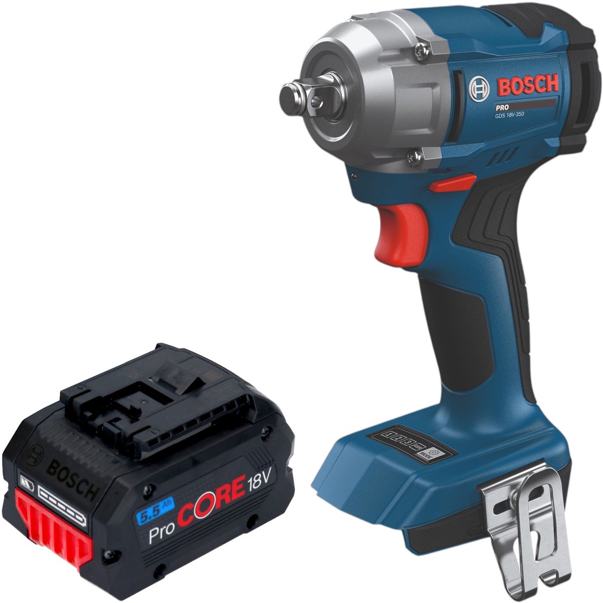 Bosch GDS 18V-350 Professional accu-slagschroevendraaier 18 V 350 Nm 1/2" borstelloos + 1x ProCORE-accu 5,5 Ah - zonder oplader