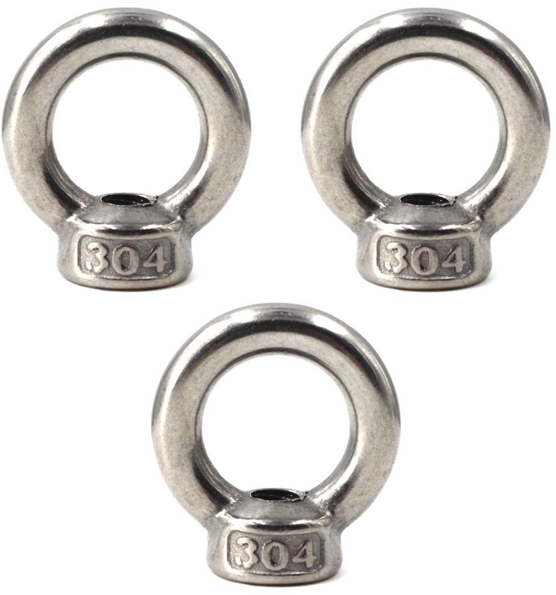 Dailygoods - Hefoog Oogmoer M12 - 304 Oogbouten Schroefdraadmoeren (Set van 3)