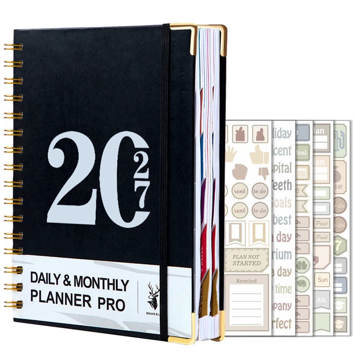 Dagelijkse Planner Notitieboek - Efficiënt Tijdmanagement - Compact Ontwerp voor Werk & Planning -zwart-1 Stuk