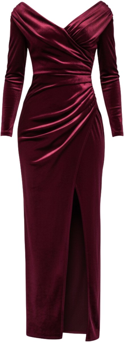 LARICA Jurk - Rits - Jurk Donkerrood M